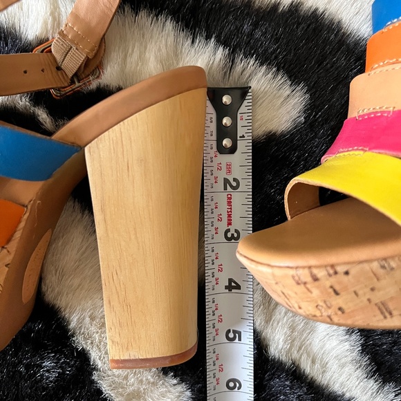 ๐ Kork-Ease EMMA Platform Caged Sandal size 7 7.5 Rainbow Colors -EXCELLENT UC - Picture 13 of 14